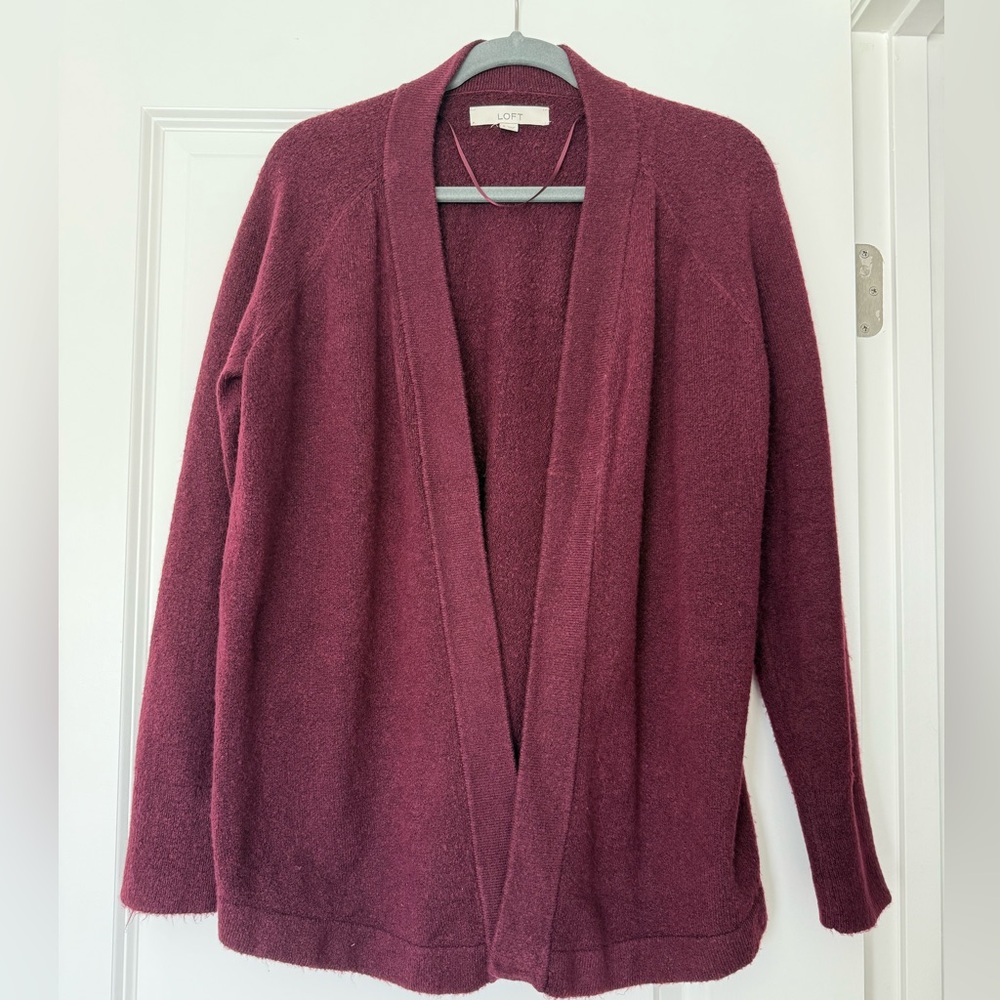 LOFT Women's Deep Burgundy Cardigan